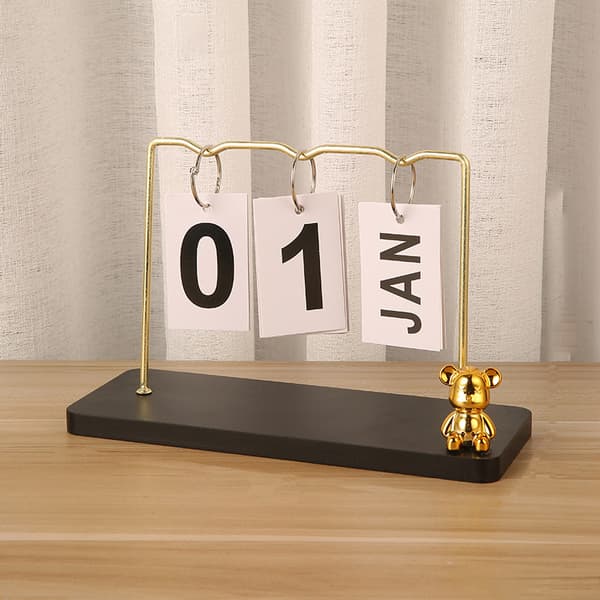 INF Moderne minimalistisk metal ornament evighedskalender Sort