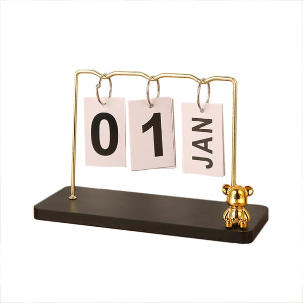 INF Moderne minimalistisk metal ornament evighedskalender Sort