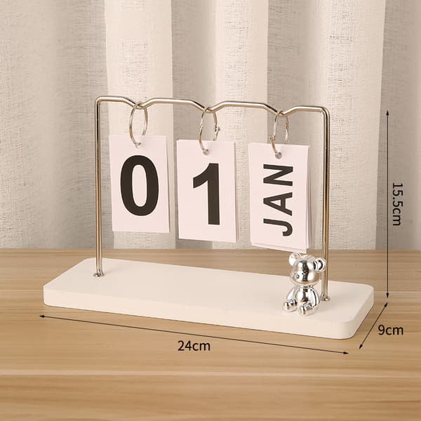 INF Moderne minimalistisk metal ornament evighedskalender Hvid