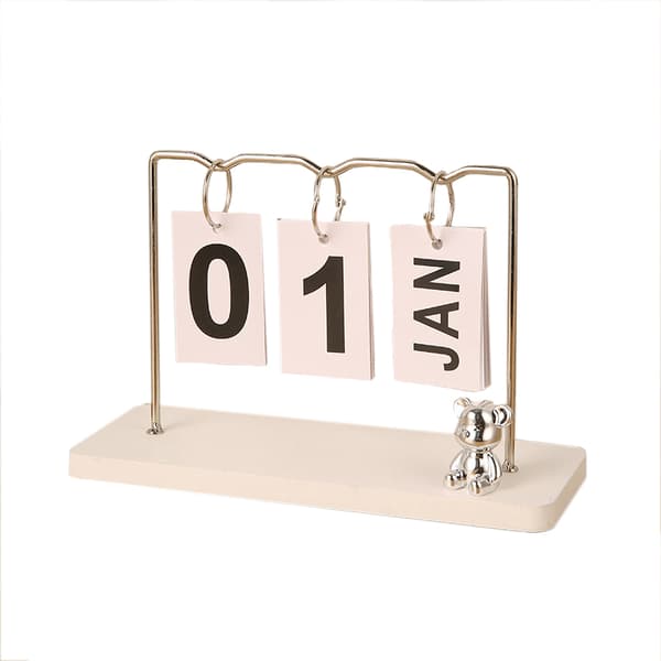 INF Moderne minimalistisk metal ornament evighedskalender Hvid