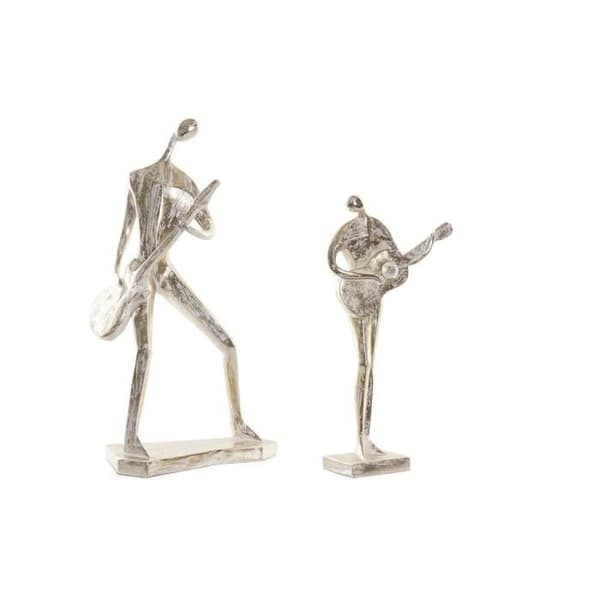 dekorativ figur 21 x 13 x 42 cm 17 x 7,5 x 33 cm gyllene musiker (2 enheter)