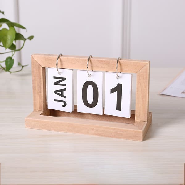 INF Minimalistisk træ evighedskalender Mørk beige