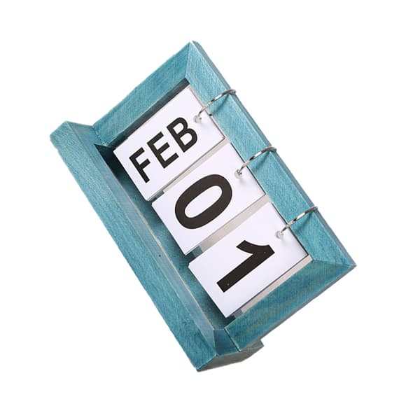 INF Minimalistisk evigvarende kalender i tre Blå
