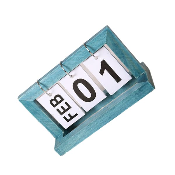 INF Minimalistisk evigvarende kalender i tre Blå