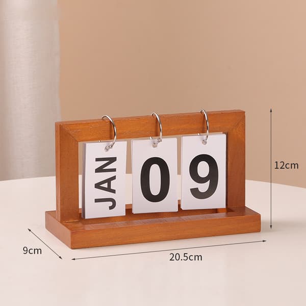 INF Minimalistisk evigvarende kalender i tre Brun
