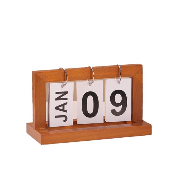 INF Minimalistisk evigvarende kalender i tre Brun