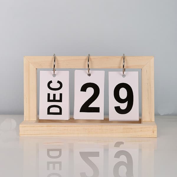 INF Minimalistisk evigvarende kalender i tre Beige