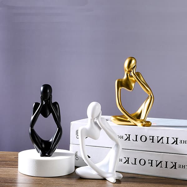 INF Abstrakte Figurer Ornamenter - Sett med 3 Hvit