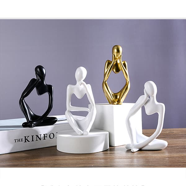 INF Abstrakta Figurdekorationer - Set om 3 Guld