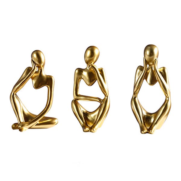 INF Abstrakta Figurdekorationer - Set om 3 Guld