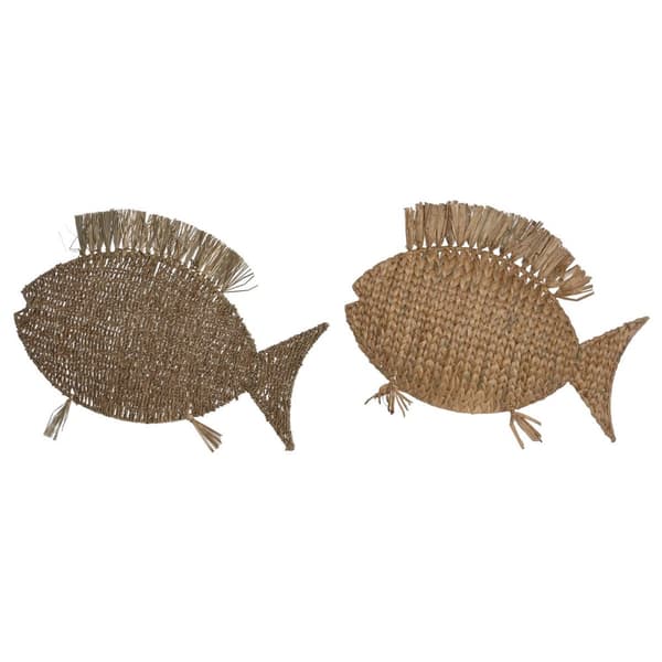 Dekorativ figur Home ESPRIT Natur Fisk Middelhavet 63 x 5 x 50 cm (2 enheder)