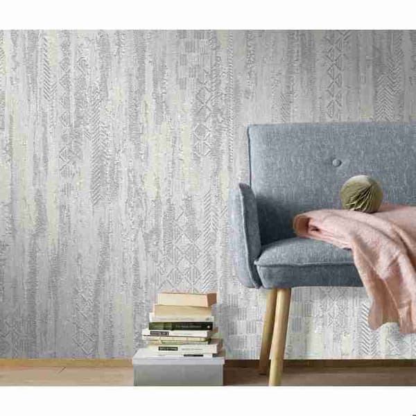 5853 - Expanderad vinyl på falskt enfärgat grått papper - Habitat-kollektion