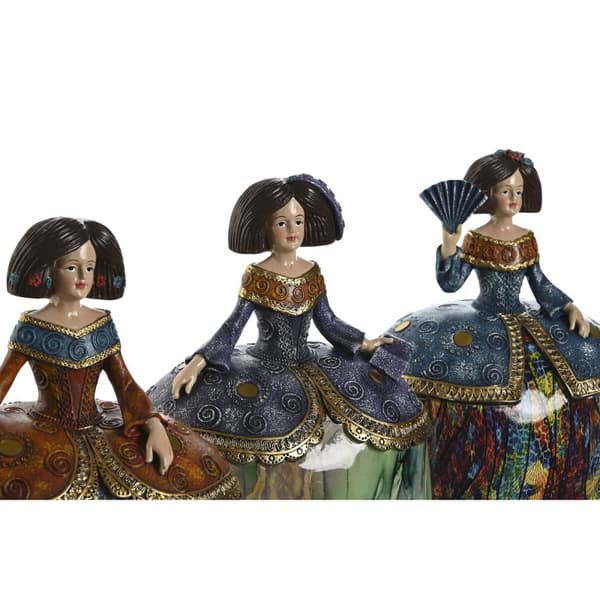 Prydnadsfigur Home ESPRIT Multicolour Romantisk 21,5 x 15,5 x 25,5 cm (3 antal)