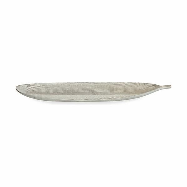 Bricka Vit Trä MDF Löv av en växt 59,5 x 3 x 21,6 cm Dekoration (6 antal)