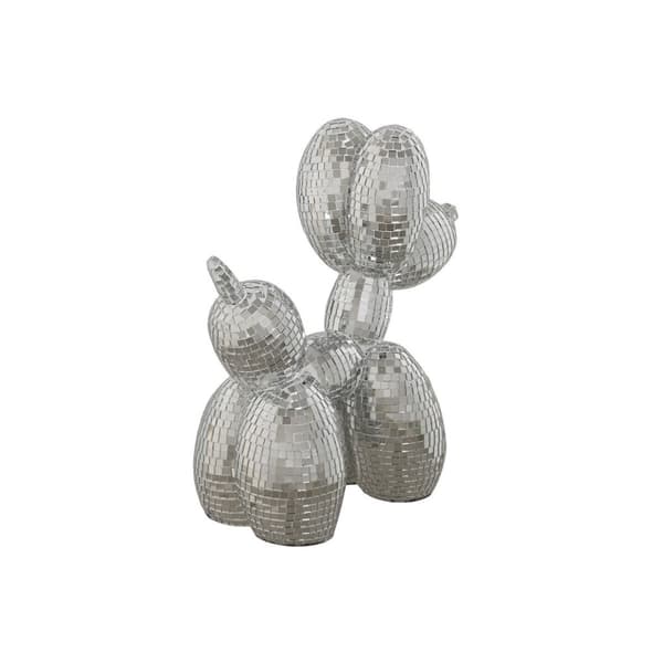 Prydnadsfigur Home ESPRIT Silvrig Hund 26 x 12 x 26 cm