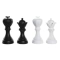 Miniatyrbild 1 av 3: Prydnadsfigur DKD Home Decor Vit Svart Schackpjäser 12 x 12 x 25,5 cm (4 antal)