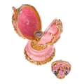 Miniatyrbild 3 av 4: danila-souvenirs Fabergé ägg Vårblommor med korg 8,5 cm, rosa