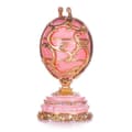 Miniatyrbild 2 av 4: danila-souvenirs Fabergé ägg Vårblommor med korg 8,5 cm, rosa