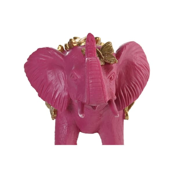 Prydnadsfigur Home ESPRIT Gyllene Fuchsia Elefant 26 x 13,5 x 19 cm