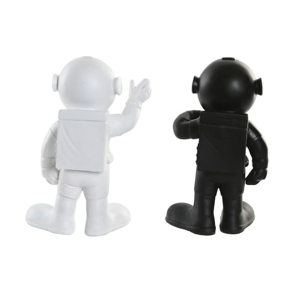 Prydnadsfigur Home ESPRIT Vit Svart Gyllene Astronaut 20 x 13 x 27 cm (2 antal)