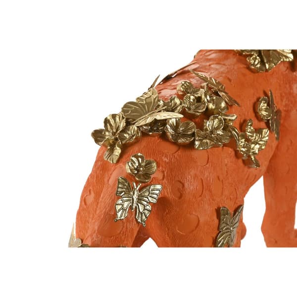 Prydnadsfigur Home ESPRIT Orange Gyllene Leopard 60 x 21,5 x 43 cm