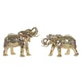 Miniatyrbild 1 av 3: Prydnadsfigur DKD Home Decor Elefant Gyllene Harts Multicolour (45,5 x 20 x 35 cm) (2 antal)