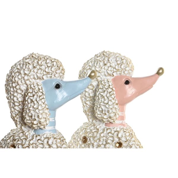 Prydnadsfigur DKD Home Decor 18 x 10 x 30,5 cm Scandi Blå Rosa (2 antal)