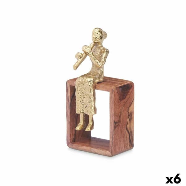 Prydnadsfigur Blockflöjt Brun Trä Metall 13 x 27 x 13 cm