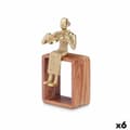 Miniatyrbild 1 av 3: Prydnadsfigur Violin Gyllene Trä Metall 13 x 27 x 13 cm