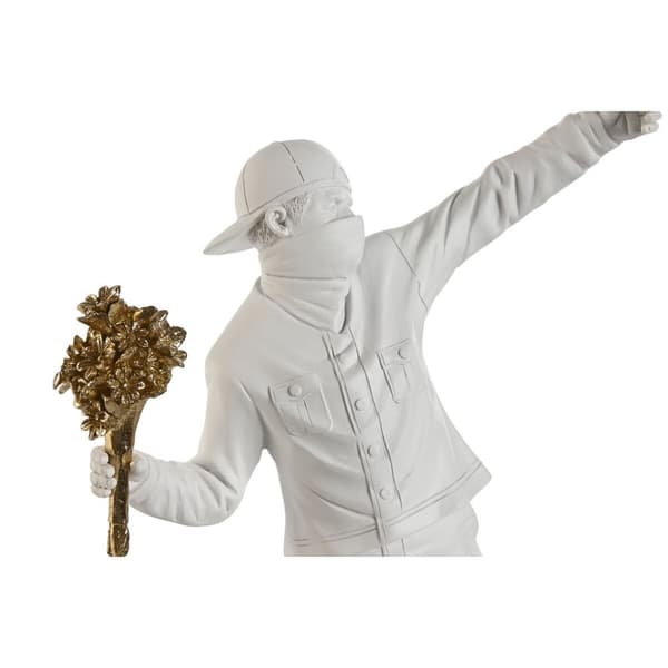 Prydnadsfigur Home ESPRIT Vit Gyllene 23 x 12 x 40 cm