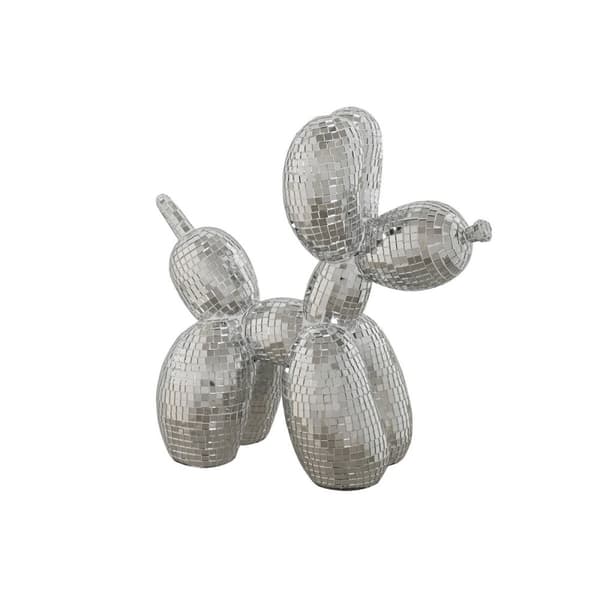Prydnadsfigur Home ESPRIT Silvrig Hund 26 x 12 x 26 cm