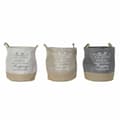 Miniatyrbillede 1 af 3: Kurv DKD Home Decor Beige Grå Lys brun 39 x 39 x 41 cm Polyester (3 enheder) (3 Dele)