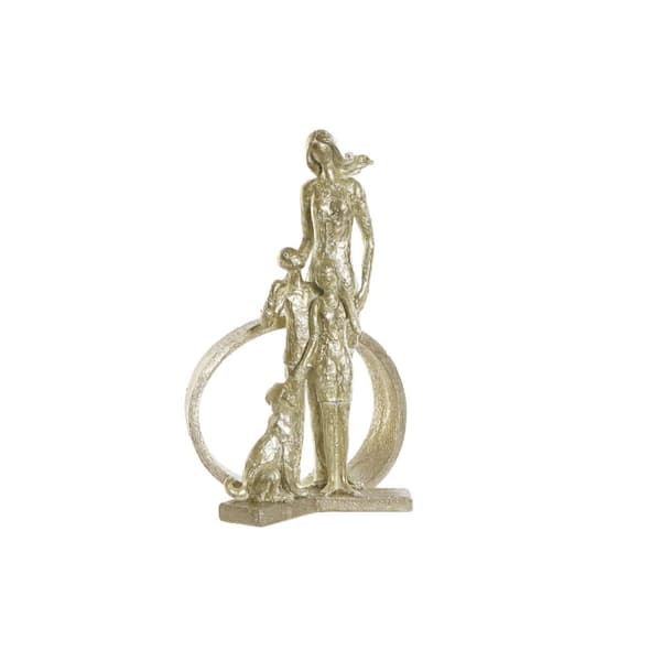 Dekorativ figur DKD Home Decor Gylden Harpiks Moderne Familie (26 x 14,5 x 39 cm)