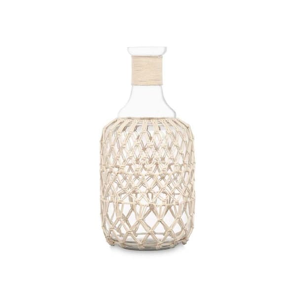 Flaske 21639W Hvid Gennemsigtig 18 x 38 cm Dekorativ (4 enheder)