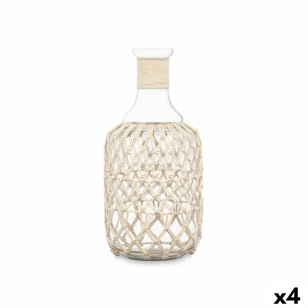 Flaske 21639W Hvid Gennemsigtig 18 x 38 cm Dekorativ (4 enheder)