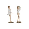 Miniatyrbillede 1 af 3: Dekorativ figur Home ESPRIT Hvid Beige Dame Middelhavet 8 x 6,5 x 24,5 cm (2 enheder)