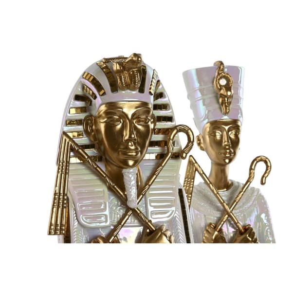Dekorativ figur Home ESPRIT Hvid Gylden Harpiks Orientalsk Egyptisk mand 10 x 9 x 52 cm (2 enheder)