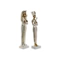 Miniatyrbillede 1 af 4: Dekorativ figur Home ESPRIT Hvid Gylden Harpiks Orientalsk Egyptisk mand 10 x 9 x 52 cm (2 enheder)
