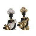 Miniatyrbillede 2 af 5: Dekorativ figur Home ESPRIT Hvid Sort Gylden Afrikansk kvinde 10 x 7 x 31 cm (2 enheder)