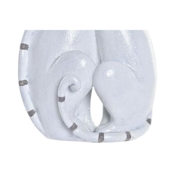 dekorativ statyett 15 x 10 x 29 cm vita romantiska katter