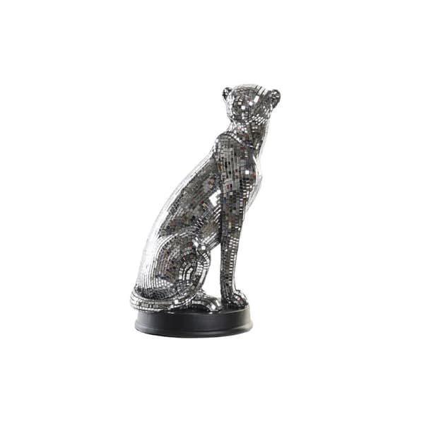 Prydnadsfigur DKD Home Decor Silvrig Leopard Harts (19,5 x 16 x 31,5 cm)