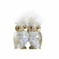 Miniatyrbillede 2 af 3: Dekorativ figur DKD Home Decor Hvid Gylden Ugler 10 x 8 x 7 cm