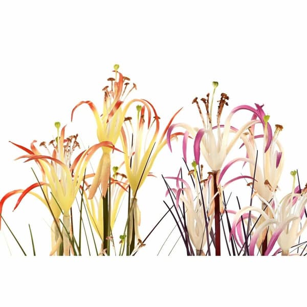 Dekorativ plante DKD Home Decor Metal Orange Bourgogne PVC Liljer (25 x 25 x 88 cm) (2 enheder)