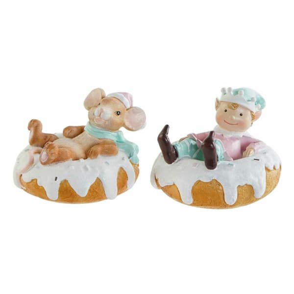Koristehahmo DKD Home Decor Hartsi Hiiri (2 pcs) (11.5 x 11 x 8 cm)