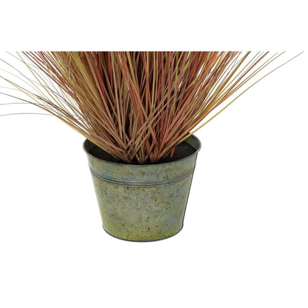 Koristekasvi DKD Home Decor Kuutio 30 x 30 x 106 cm Oranssi Polyetyleeni Burgundi Messinki (2 osaa)