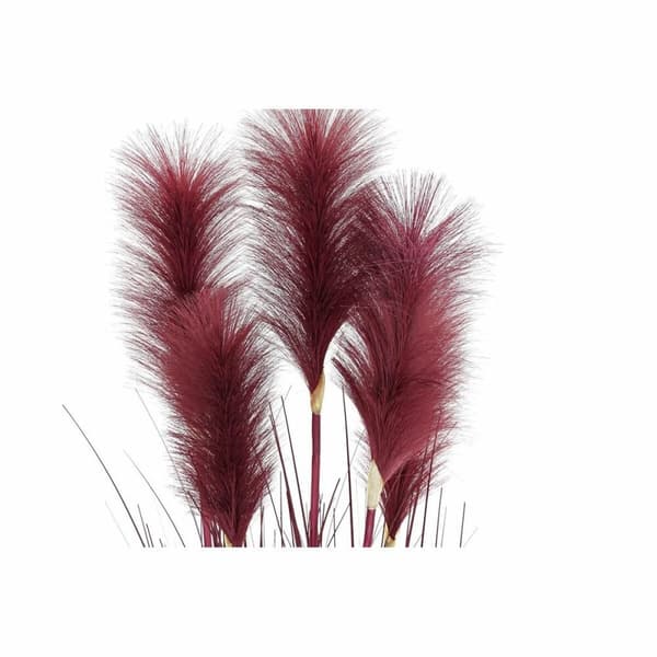 Koristekasvi DKD Home Decor Kuutio 30 x 30 x 106 cm Oranssi Polyetyleeni Burgundi Messinki (2 osaa)