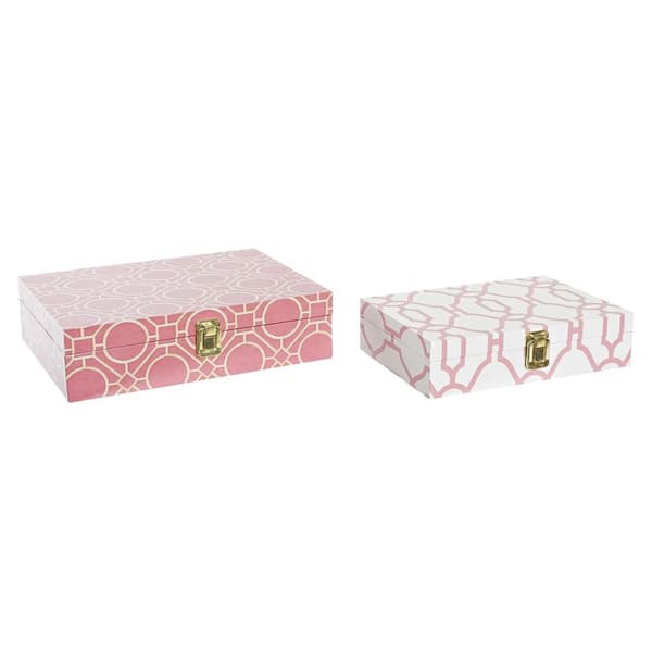 Koristerasiasetti DKD Home Decor Valkoinen Oranssi Puu Kangas 29 x 21 x 8 cm (2 osaa) (12 osaa)