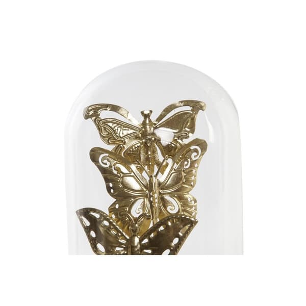 Koristehahmo DKD Home Decor Kristalli Musta Kullattu Metalli Perhoset (18,5 x 18,5 x 32,5 cm)