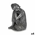 Pikkukuva 1 / 3: Koristehahmo Buddha Istuva Hopeinen 20 x 30 x 20 cm (4 osaa)