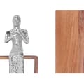 Miniatyrbild 3 av 3: Prydnadsfigur Blockflöjt Silvrig Trä Metall 13 x 27 x 13 cm